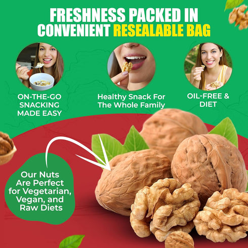 2 lbs Package Raw California Walnuts In Shell -Premium Quality Whole & Unsalted Walnuts By We Got Nuts Natural Healthy