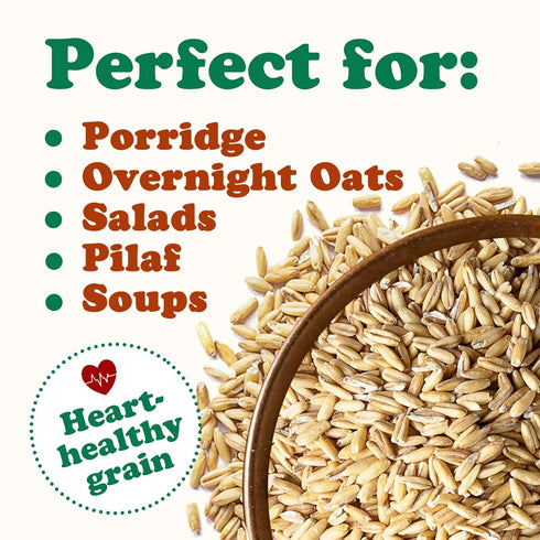 1 100% Food to Live Organic Oat Groats, Pound Whole Grain, Non-GMO Seeds, Kosher, Raw, Non-Irradiated, Vegan, Bulk, Low