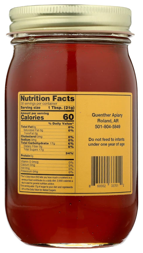 Guenther Apiary 22 OZ Local Arkansas Honey