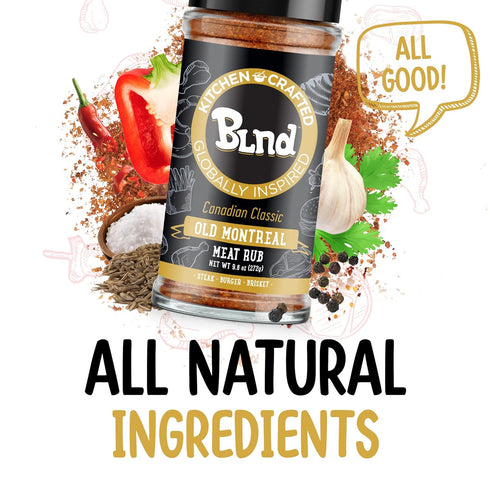 Kitchen Crafted - BLND Canadian Classic Old Montreal Meat Rub, Seasonings for Cooking Steak Meat, 9.6 oz