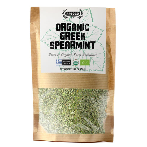 Apsogo Organic Greek Spearmint - Dried Spearmint Leaves for Spearmint Tea Loose