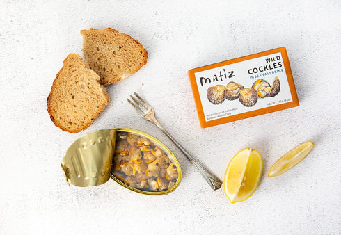 (4 oz.) Packed, 45/55 (Pack 3) Matiz Espaa Wild Cockles from Galicia, Spain in Natural Sea Salt Brine Spanish