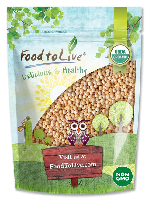 Food to Live - Organic Whole Yellow Peas, 2 Pounds Dry Non-GMO