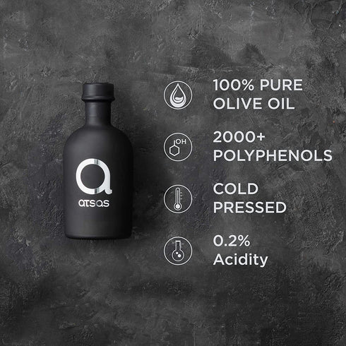Atsas Organic Products 2023 -100ml Atsas Extra Virgin Organic Olive Oil - Rich in Polyphenols - Cyprus Cold Pressed