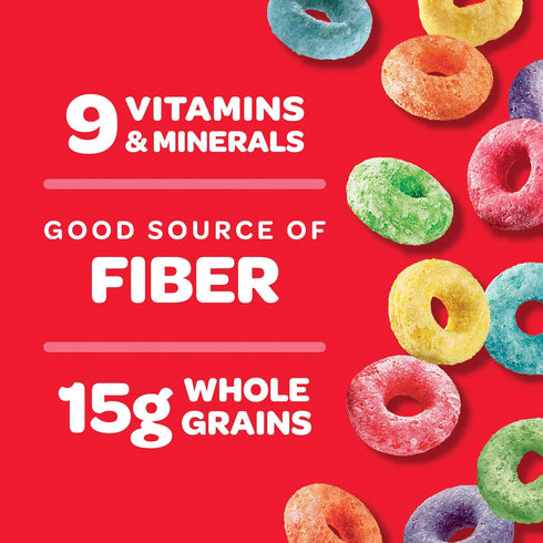 15g 23 oz Kellogg's Froot Loops Breakfast Cereal, Good Source of Fiber, Whole Grains, Giant Size