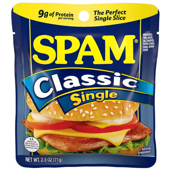 SPAM Classic Single, 9 Grams of Protein Per Serving, 2.5 oz Single