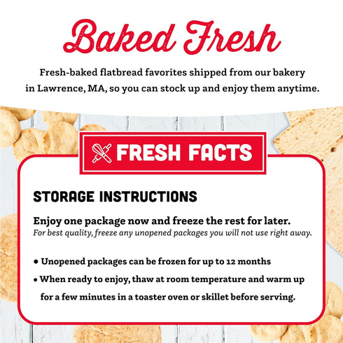 12 Pack (4 Count Pack, 48 Joseph's Original White Pita Bread - Low Calorie - Kosher and Vegan - Fresh Baked - per Pitas