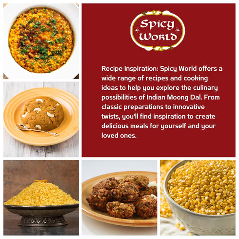 Spicy World 4 lbs 100% Indian Moong Dal - | Premium Split Dry Beans | Natural & Pure | Versatile & Nutritious Legume |