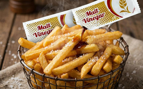 Packets (40 Count) 8 Packs, Malt Vinegar Single-Serve Gram Portion Control Tangy English-Style Malt Vinegar, On-the-Go