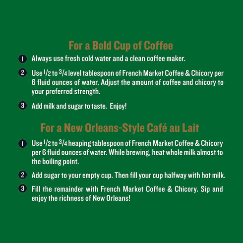 French Market Coffee & Chicory Decaffeinated Medium-Dark Roast Ground Coffee, 12oz Can (Pack of 1)