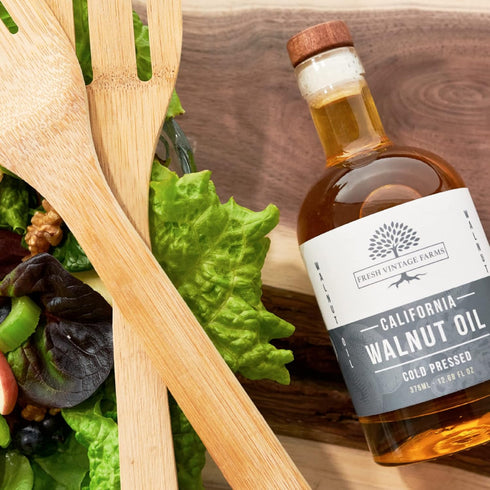 Fresh Vintage Farms Walnut Oil, Cold Press, California Grown for Cooking, Baking, Grilling, Dipping