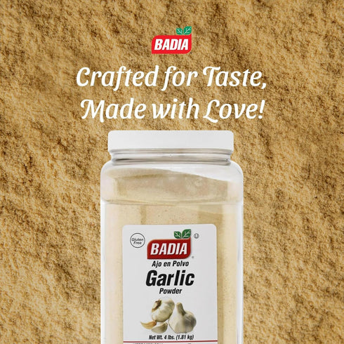 4 Badia Garlic Powder, Pound Premium Garlic Powder for Cooking, Seasoning & Spice Blends, Freshly Ground and Flavorful