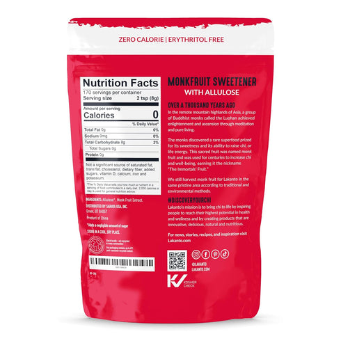 3 LB Lakanto Classic Monk Fruit Sweetener With Allulose, White Sugar Substitute From Monk Fruit Extract for Baking