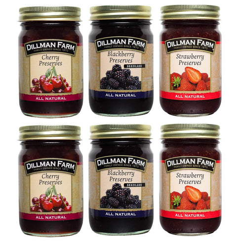 Dillman Farm 6 Piece Classic Holiday Preserves Variety Pack - 3 Flavors