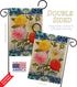 Breeze Decor Set 13 18.5 Floral Dahlia Bouquet Burlap Garden Flag Wall Hanger Spring Sunflower Tulip Rose Orchid Lilies
