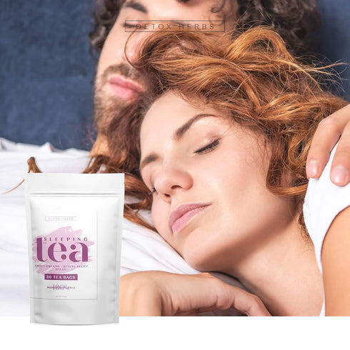 SLEEPING TEA - 30 Tea Bags for Sweet Dreams, Stress Relief, and Relaxation, 100% Natural Tea for Adults and Kids