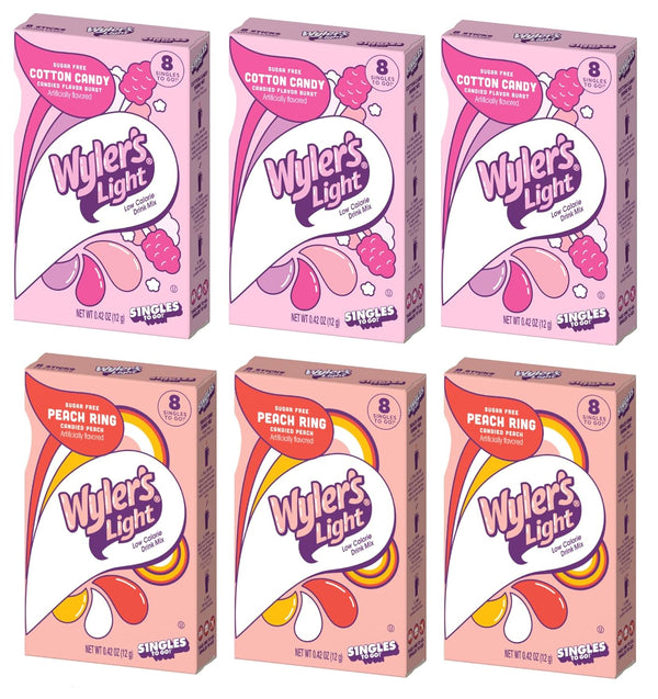 Wyler's Light Variety Pack Peach Ring and Cotton Candy Flavor - Pack