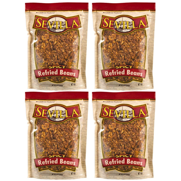 Sevilla Generic Redfried Beans Dehydrated 8 oz (4 PACK) Fast Cooking! (8 Ounce