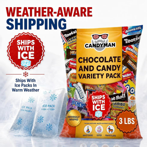 3 Lb Pack, Bulk Candy Variety Assorted Chocolate Candy Individually Wrapped, Fun Size & Mini Candy Bars for Parties