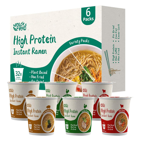 VOLO VERO High Protein (32g) Instant Ramen Soup Cup Variety Flavor (Chicken,