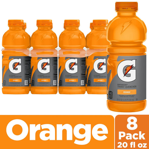 20 Oz (Pack 8) Gatorade Thirst Quencher, Orange, Fl