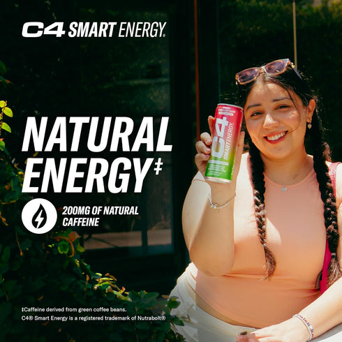C4 12 Oz 12 Pack Smart Energy Drink - Sugar Free Performance Fuel & Nootropic Brain Booster, Coffee Substitute
