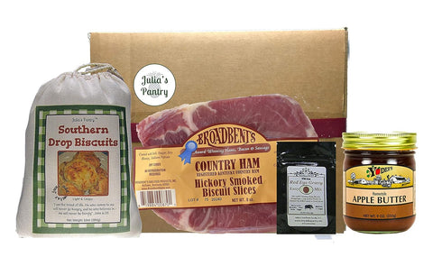 Julia's Pantry Hickory Smoked Cured Country Ham 8oz Biscuit Slices, Buttermilk Biscuit Mix and