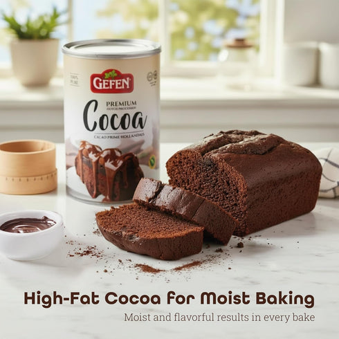 100% 16oz (2 Pack) (20%) Gefen Pure Premium Dutch Processed Cocoa Powder, | High-Fat Alkalized for Moist Baking & Rich