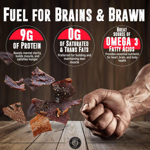 2 3's, (2 (Pack 1), Kaimana Ahi Tuna Jerky Sriracha Ounce - Paleo Style - Premium Fish Jerky Made in the USA. High