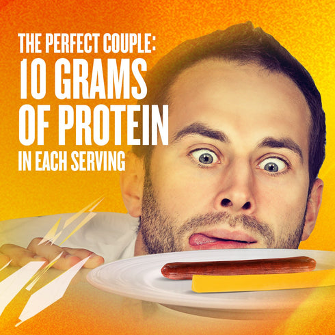10g 1.5 oz. Slim Jim Beef 'N Cheese Smoked Meat Sticks, Pepperoni Flavor, Protein Per Serving