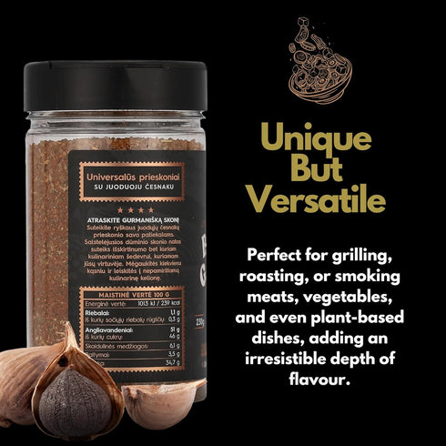 (230g) Premium Black Garlic BBQ Rub Limited Edition Universal Seasoning Infused with Rich, Umami Flavour Bold & Smoky