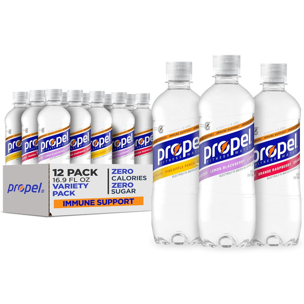 Propel Immune Support with Vitamin C + Zinc, 3 Flavor Variety Pack,