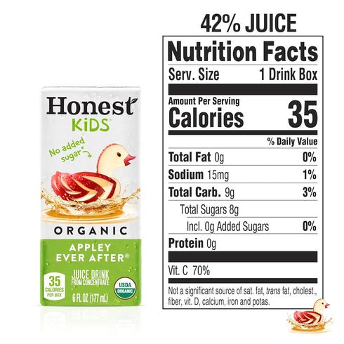 Honest Kids 6 Oz, 8 Pack Organic Appley Ever After, Fl