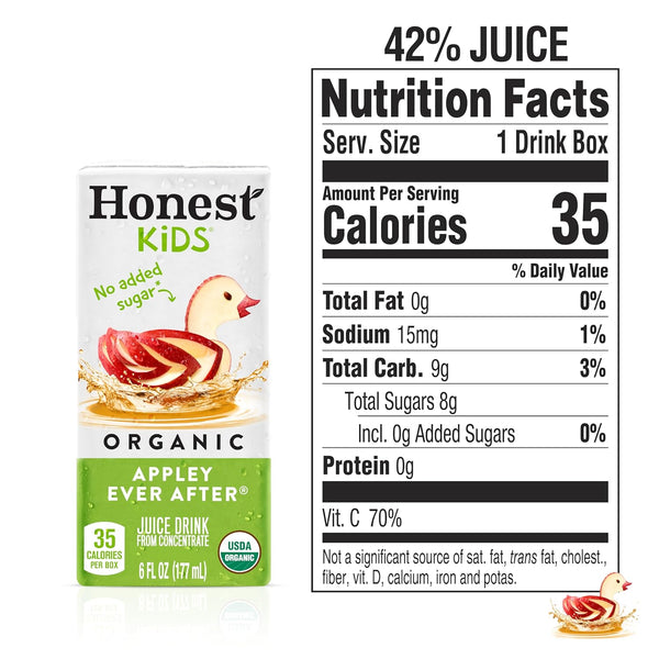 Honest Kids 6 Oz, 8 Pack Organic Appley Ever After, Fl