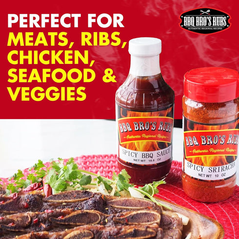 Set BBQ BROS RUBS (Spicy Style) - Barbecue Spices Seasonings - BBQ Rubs - Use for Grilling, Cooking & Smoking - Meat