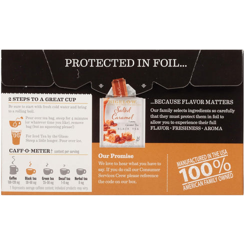 18 Count (Pack 6), 108 Bigelow Tea Salted Caramel Black Tea, Caffeinated Tea with Caramel and Salt, Holiday