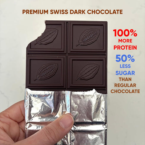 16g (71% 3.5 oz (100g), Pack 3 Chocotein - Protein Rich Fine Chocolate - SWISS Made Premium Dark Chocolate Cocoa)