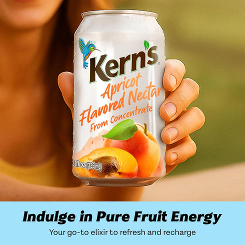 11.3oz, 24 Pack Kerns Apricot Nectar Juice - Made with Fresh Fruit Puree & Apricot Juice Concentrate for Smoothie Mix