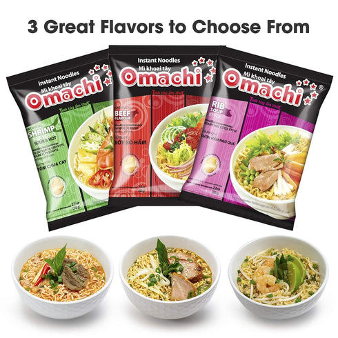 Masan Pack 5) OMACHI Golden Potato Noodles - Beef Stew Flavor - Made with Natural Ingredients (Beef Stew