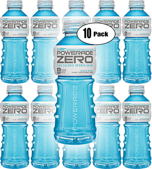 Powerade Zero Blue Mixed Berry, Zero Calorie Sports Drink, 20oz (Pack of