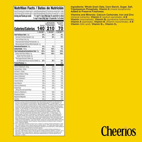 28 oz Cheerios, Heart Healthy Gluten Free Breakfast Cereal, Resealable Bag