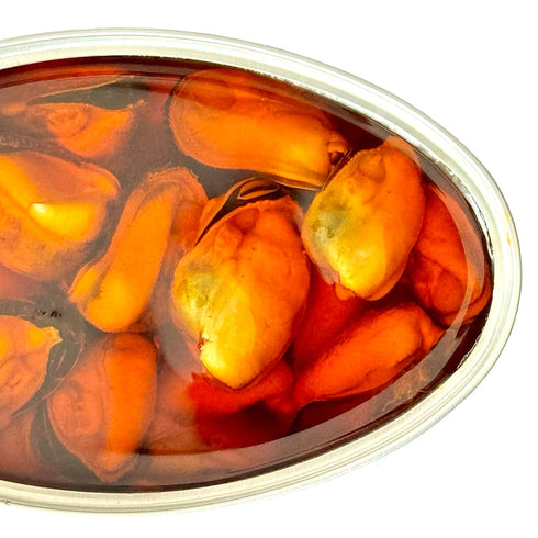 TEAMORE 4 oz, Pack 6 Fantis Mussels in Pickled Sauce Premium Mussels from Spain, Gourmet Canned Seafood, Mediterranean