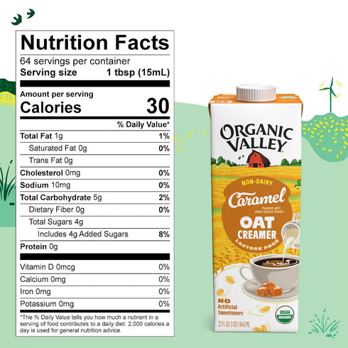 32 ORGANIC VALLEY Organic Caramel Oat Creamer, FZ