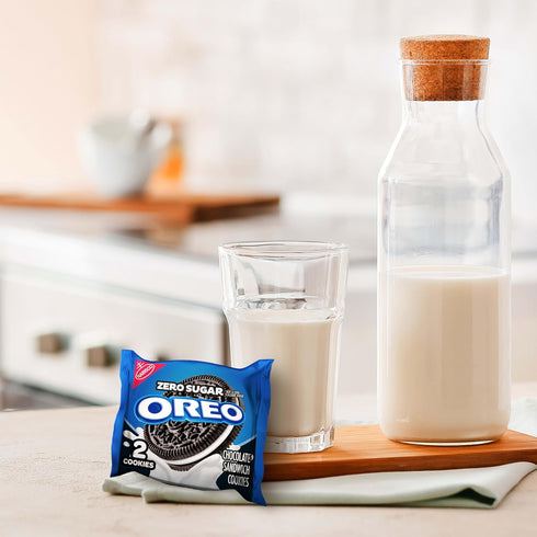 Pack, 20 Packs (2 OREO Zero Sugar and OREO Double Stuf Zero Sugar Chocolate Sandwich Cookies Variety Snack Cookies