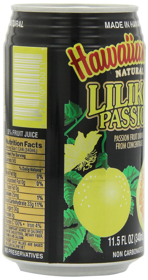 Hawaiian Sun 11.5 Oz (Pack 24) Lilikoi, Passion Fruit, Fl