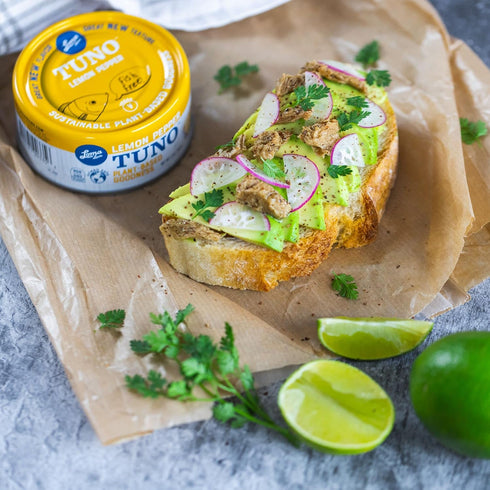 5 oz (6 Pack) Vegan Tuna Plant Based Alternative - Loma Linda Tuno Lemon Pepper Meatless Fish Substitute, High Protein