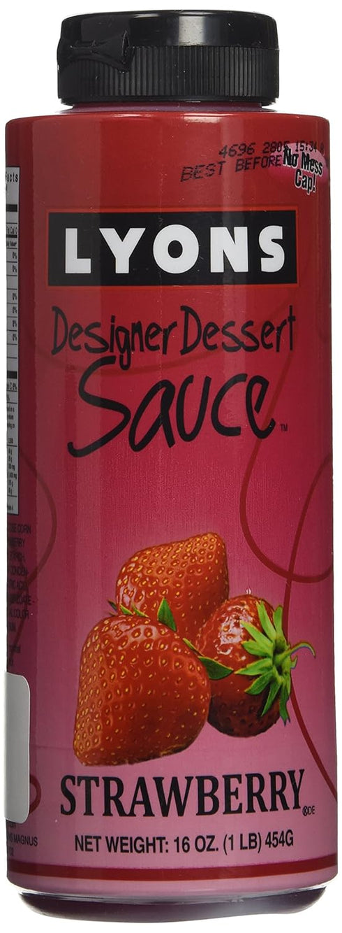 Designer Dessert Sauce, Strawberry, Lyons, 16 Ounce Bottle