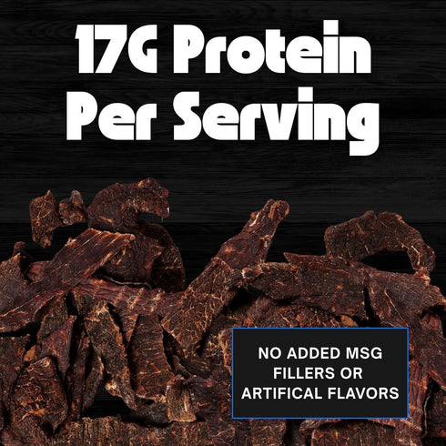 3oz No Mans Land Beef Jerky - Black Pepper | Slow-Dried, Smoked & Seasoned Jerky Strips | High Protein, Low Carb, Low