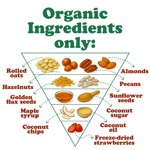 3 Food to Live Organic Golden Crunchy Granola with Strawberries, Pounds Handcrafted, Great for Breakfast Cereals