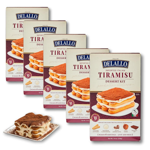 DeLallo Tiramisu Kit, No-Bake Italian Dessert Mix, Tiramisu Cake Mix with Savoiardi